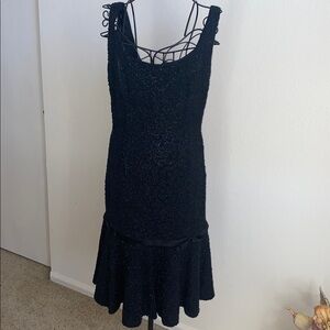 Vintage Jordan Black Beaded Sleeveless Dress